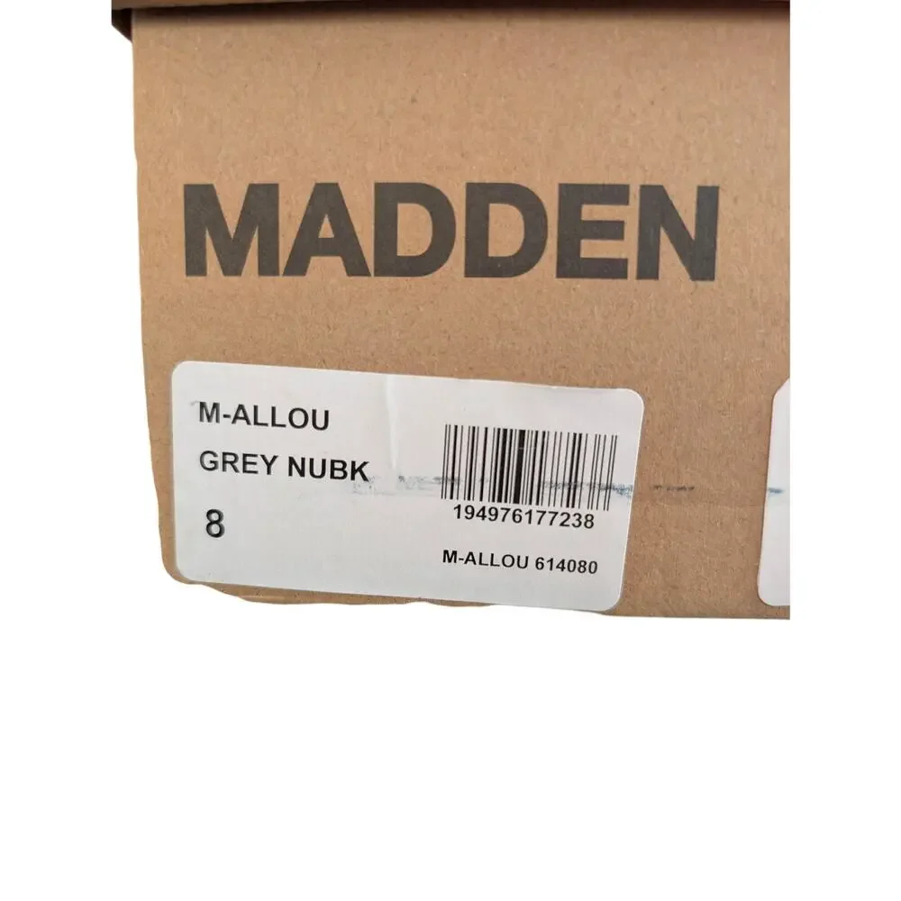 Madden Oxford M-Allou Mens 8 Grey Nubuck Lightweight Lace Up Dress‎ Shoes NWB